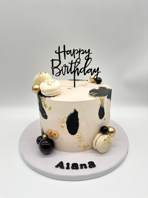 Naked Art Cake Blattgold mit Macarons