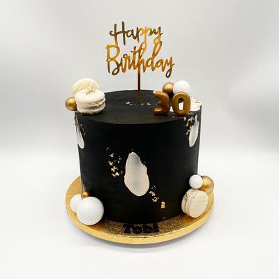 Naked Art Cake Blattgold mit Macarons