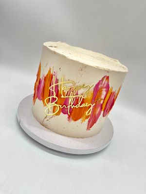 Naked Cake Farbtupfer "Happy Birthday"