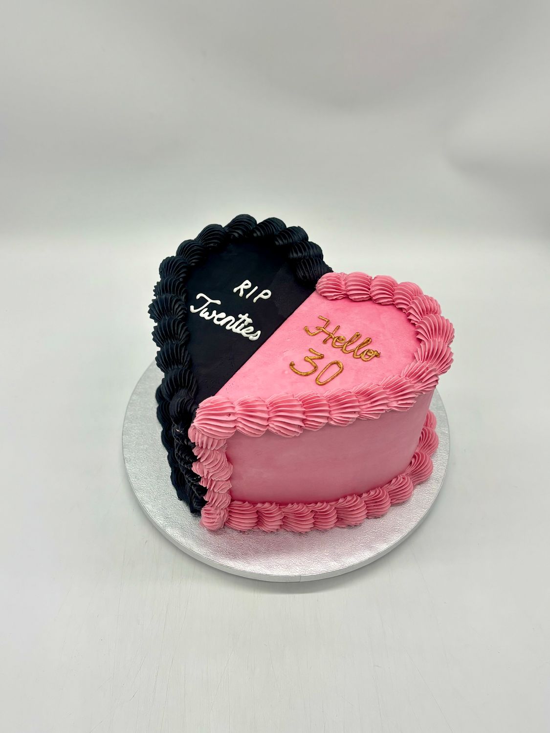 Vintage Cake Herzform zweigeteiltes Design