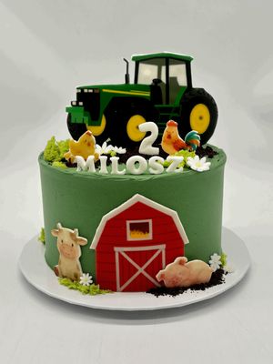 Torte Traktor und Bauernhoftiere