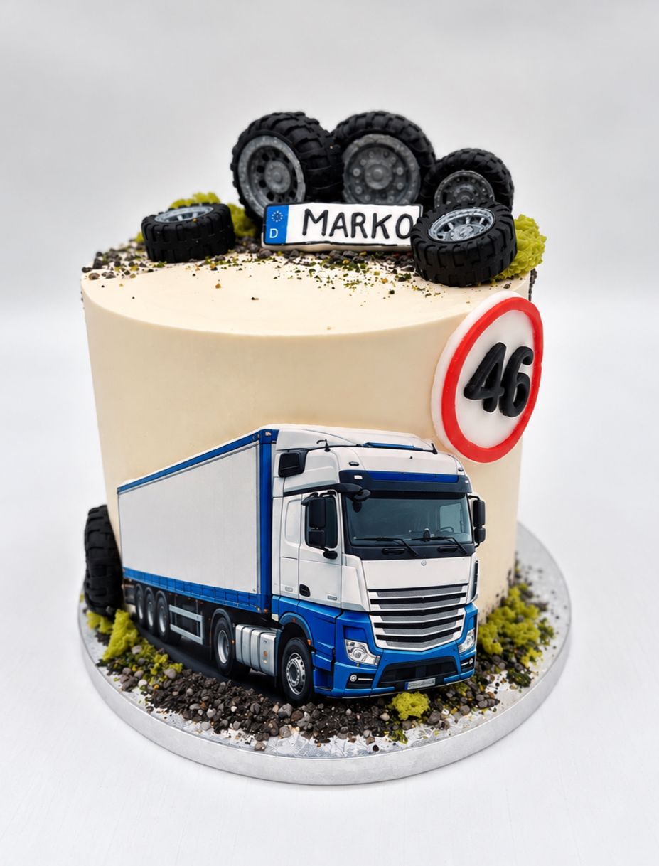 Torte "LKW" mit essbarem Druck