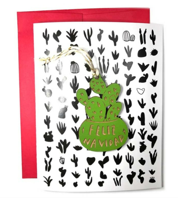 Card + Ornament - Feliz Navidad Cactus