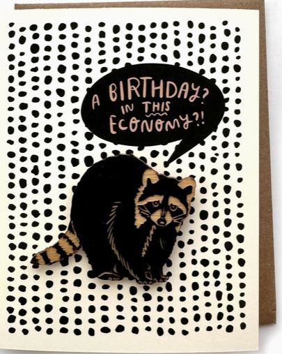 Card + Magnet - Birthday Raccoon