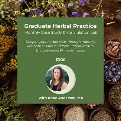 Graduate Herbal Practice: Monthly Case Study &amp; Formulation Lab
