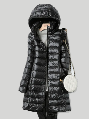 Women&#39;s Long Parka Coat with Removable Hood