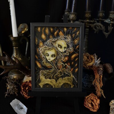 Death Blooms · Original mit Rahmen