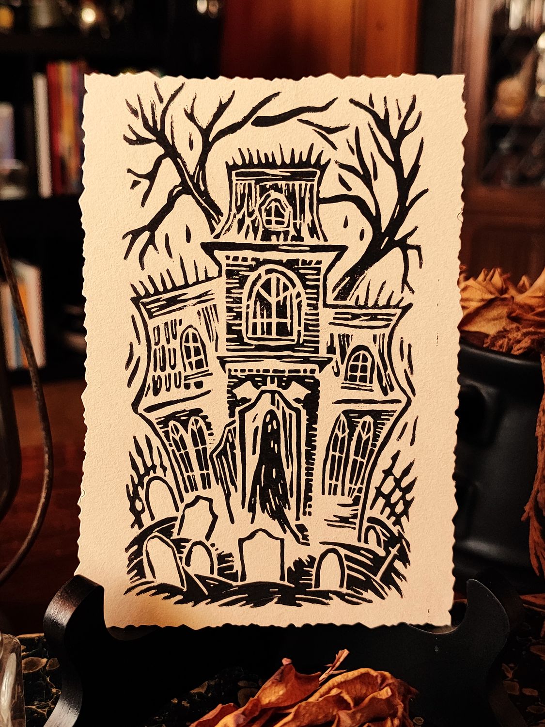 Haunted House · Linoldruck