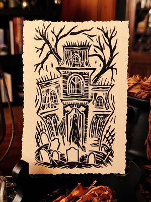 Haunted House · Linoldruck