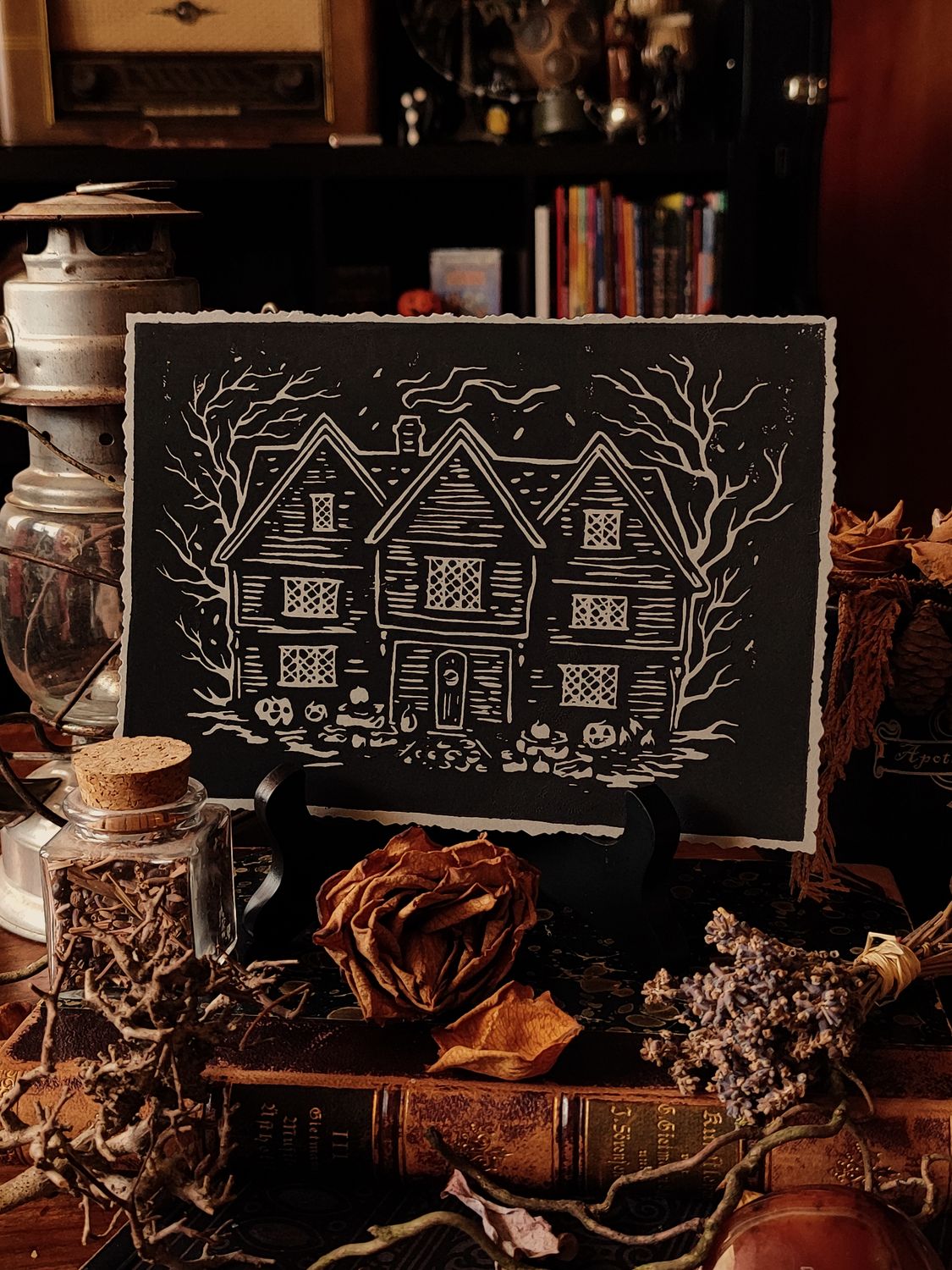 Salem Witch House · Linoldruck
