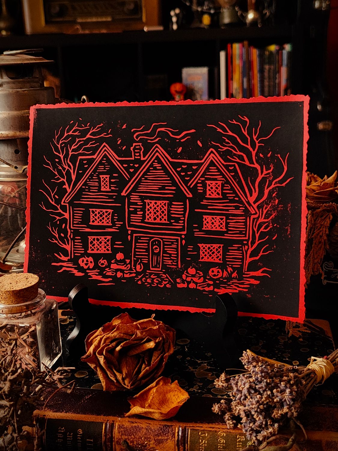 Salem Witch House · Linoldruck