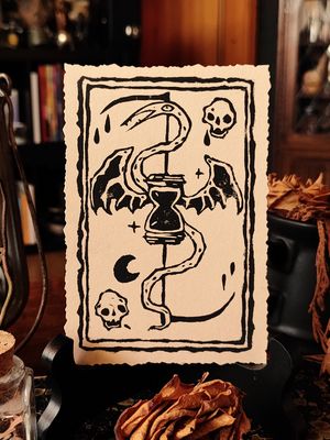 Death Tarot Card · Linoldruck