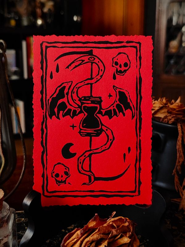 Death Tarot Card · Linoldruck
