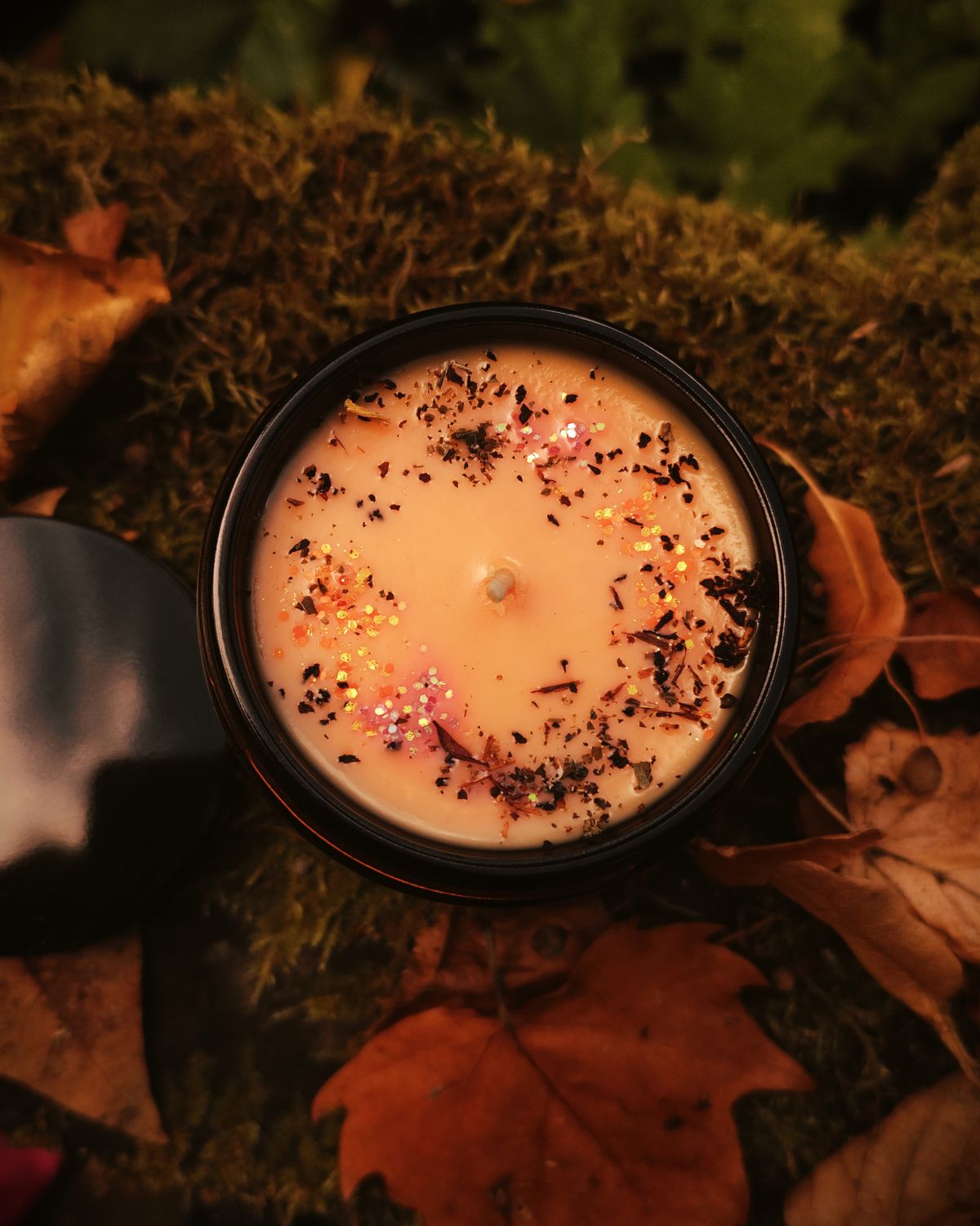 Herbstlaub Krähe ✷ Duftkerze im Glas 250 ml