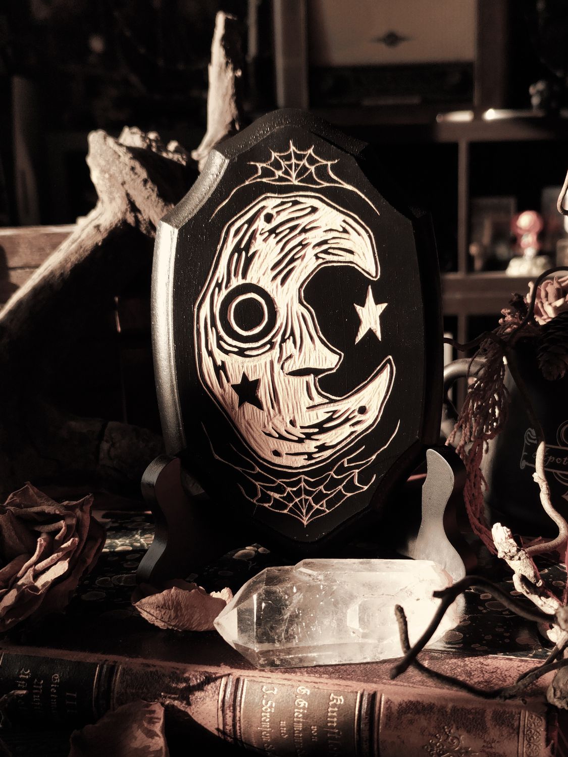 Confused Moon · Woodcut