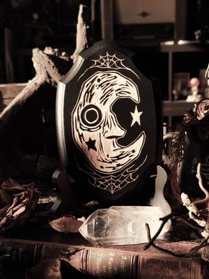 Confused Moon · Woodcut