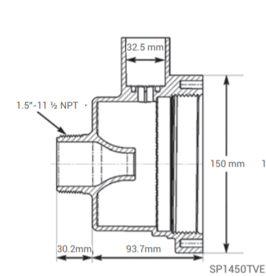 Hayward Hidroterapia Turbo Jet 50 MM Slip Hormigón