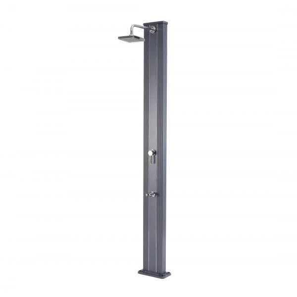 QP Ducha Solar Aluminio negra con Lavapiés 28L