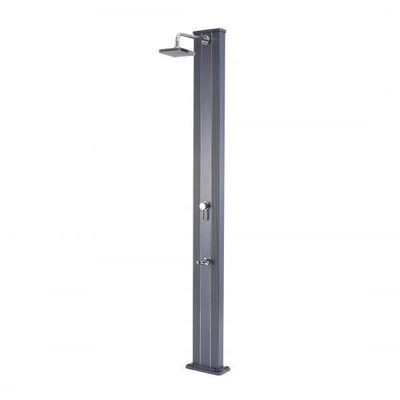 QP Ducha Solar Aluminio negra con Lavapiés 28L