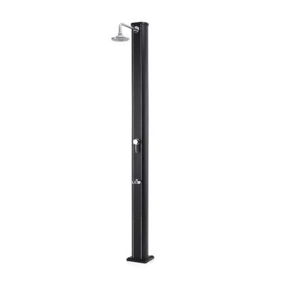 QP Ducha Solar Aluminio negra con Lavapiés 32L