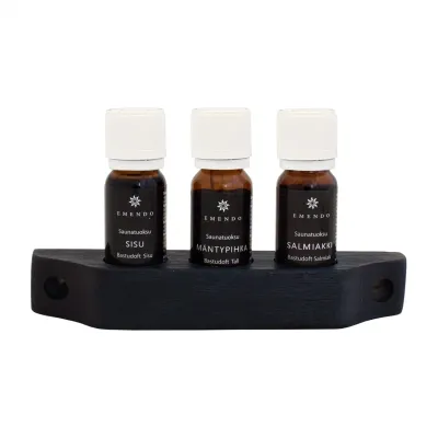 Emendo Set de Esencias para Sauna en  Soporte de madera