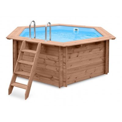 Abatec Piscina de Madera Summer Joy Hexagonal (Solo Estructura)