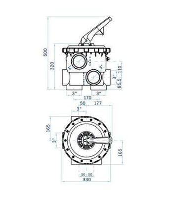 AstralPool Válvula 6 vías gama Magnum de 3" variante 5