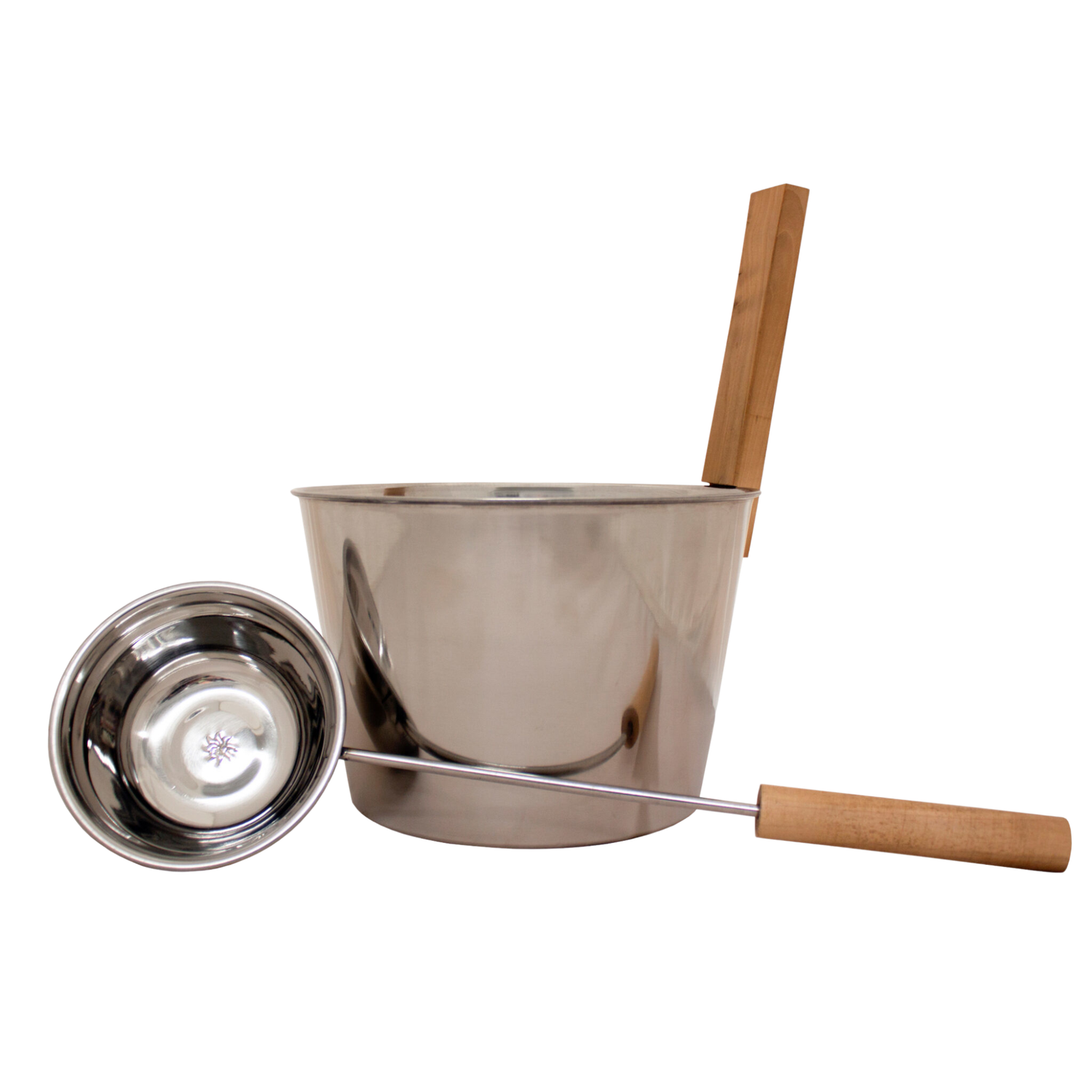 Emendo Set de Sauna Cubo y Cuchara de acero