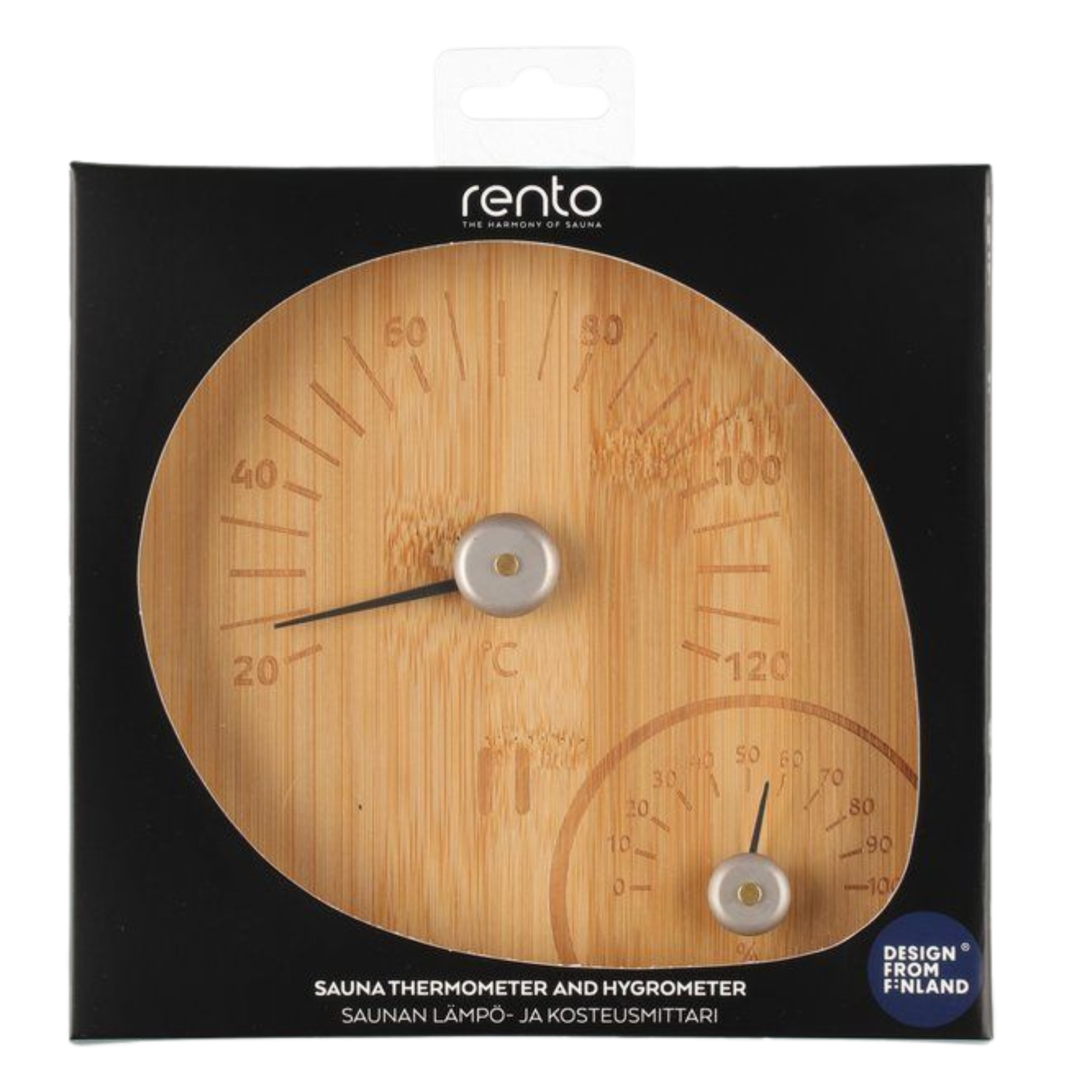 Rento Termómetro e Higrómetro para Sauna de Bambú