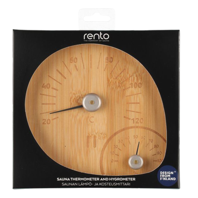 Rento Termómetro e Higrómetro para Sauna de Bambú