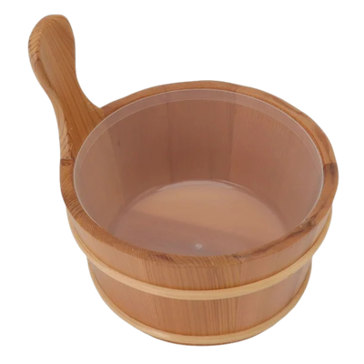 Sentiotec Cubo de madera para Sauna con Interior de plástico - 4L