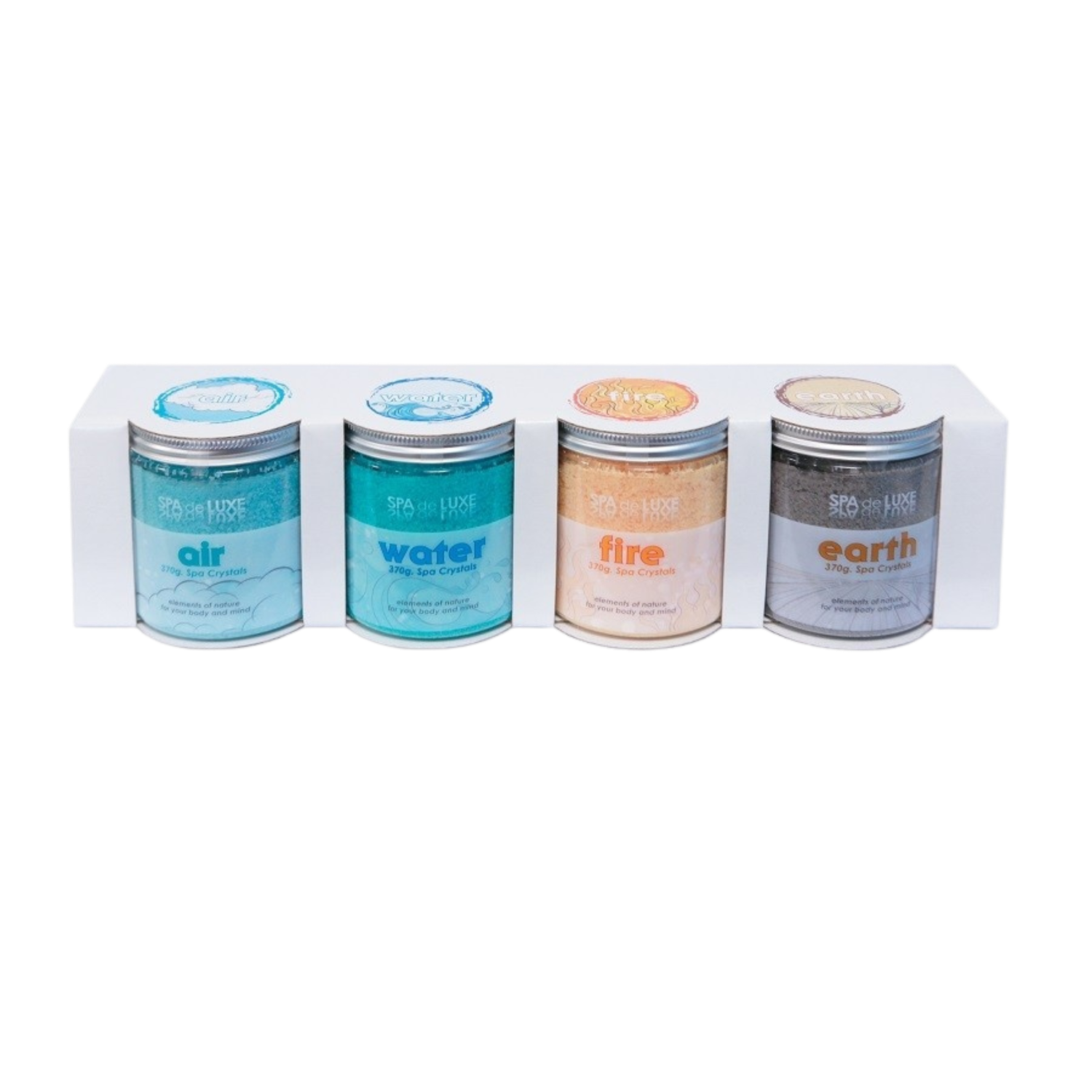 AquaFinesse Cristales de Baño. Set de 4 botes 4x370g