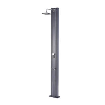 QP Ducha Solar Aluminio negra con Lavapiés 28L