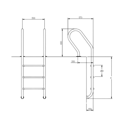 Flexinox Escalera Mixta para piscina INOX AISI 316L