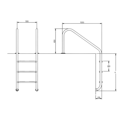 Flexinox Escalera Arco Overflow INOX AISI 316L
