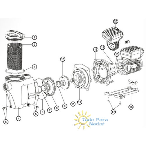Hayward Base de motor para Motobomba Superpool II VSTD