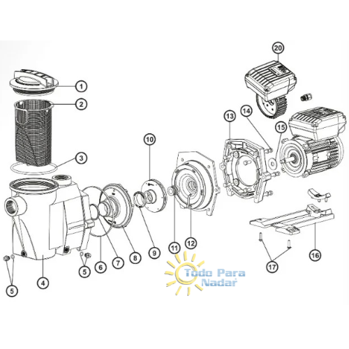 Hayward Tornillos para la base del motor de Motobomba Superpool II VSTD SPX1600Z5