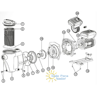 Hayward Tornillos para la base del motor de Motobomba Superpool II VSTD SPX1600Z5