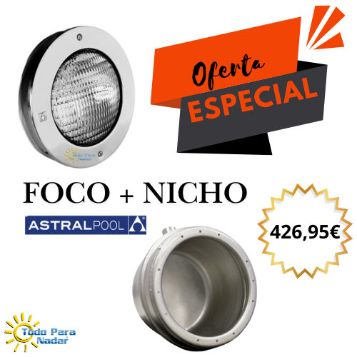 Astralpool Promoción Foco + Nicho 300W Halógeno para Hormigón