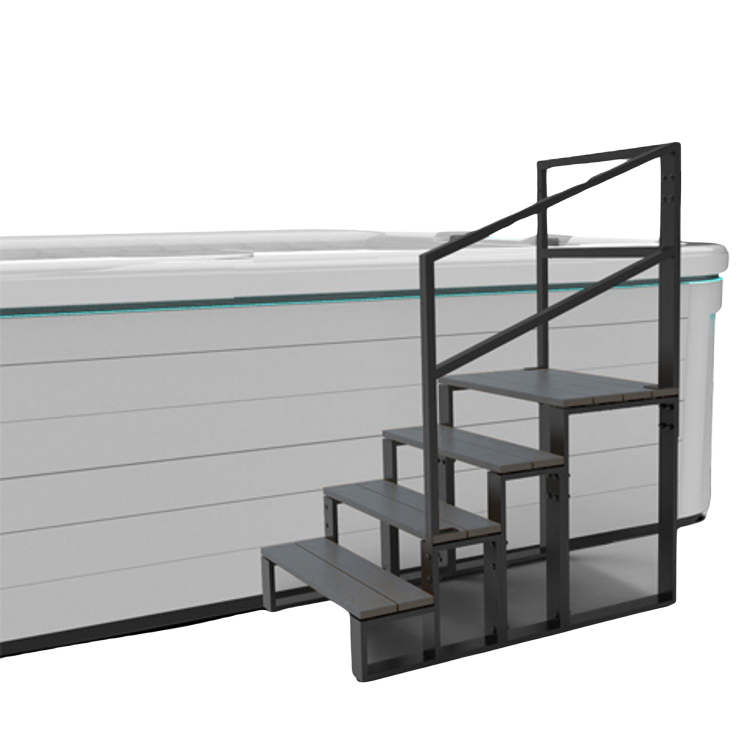 Life Spa Escalera de 4 peldaños para Swimspa Antracita