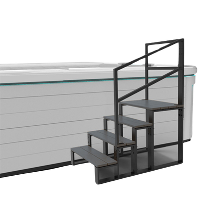 Life Spa Escalera de 4 peldaños para Swimspa Antracita