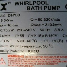 LX Bomba de circulación para spa, jacuzzi y bañera de hidromasaje  DH1.0 0.75 KW