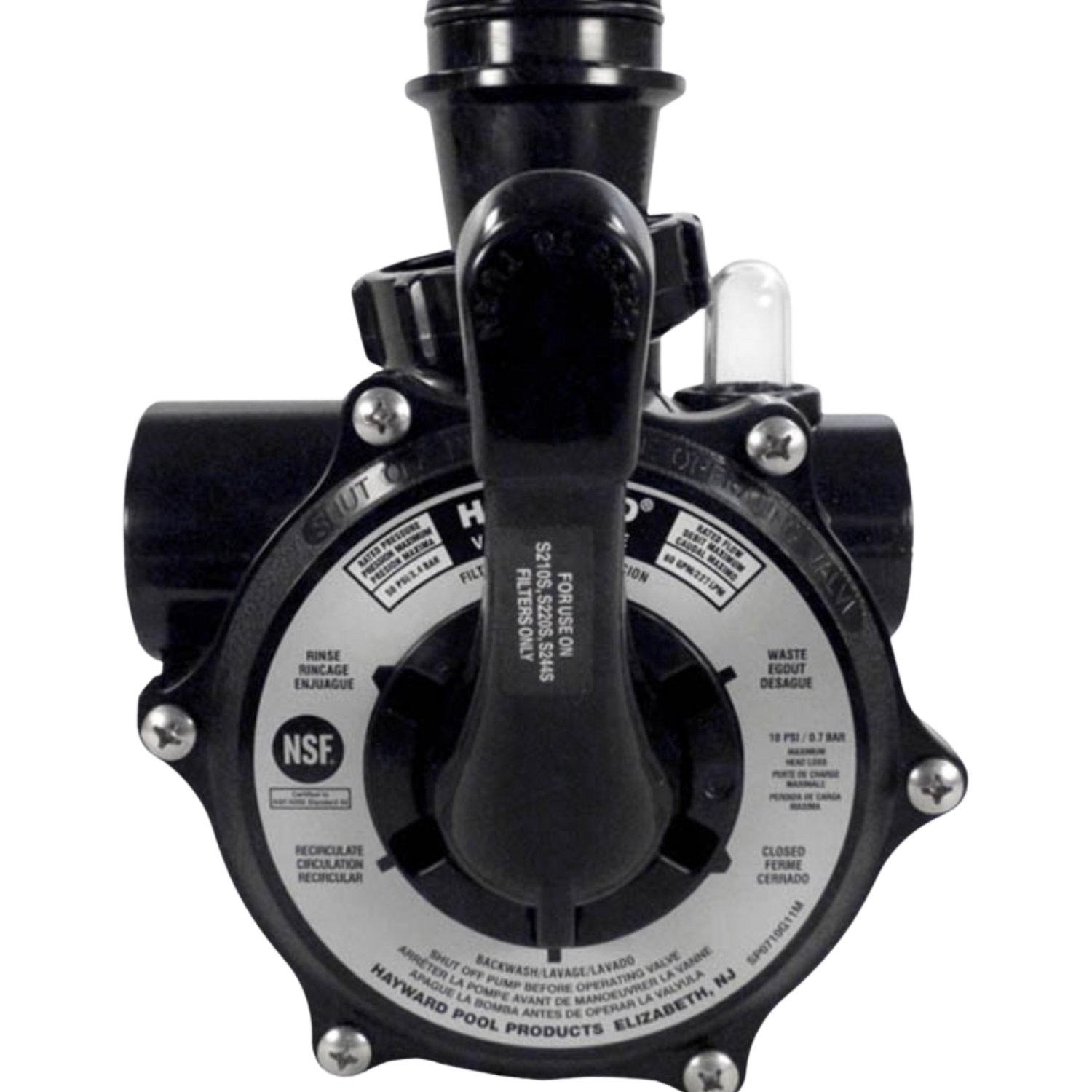 Hayward Válvula lateral 4 entradas / 6 posiciones 1½” (sin enlaces) SP0719SKR-LP