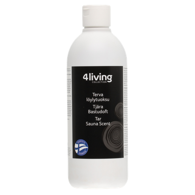 4Living Set Cubo, cucharón y 500 ml de esencia de Alquitrán para Sauna
