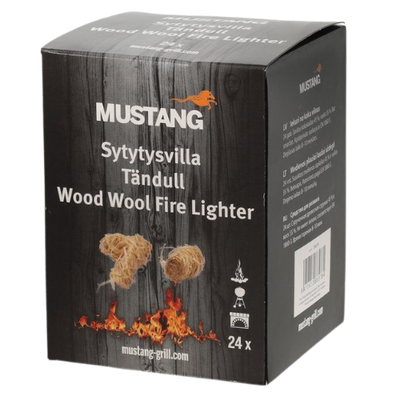 Mustang Pastillas de encendido lana de madera - 24 Unidades