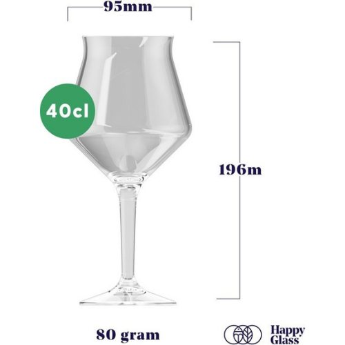 HappyGlass The Baron Vaso de Cerveza / Sangría - Set de 2 Vasos de Plástico 400 ml