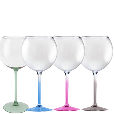 HappyGlass Miss Liza Copa de Gin-Tonic - Set de 2 Copas de Plástico 630 ml - Diferentes colores
