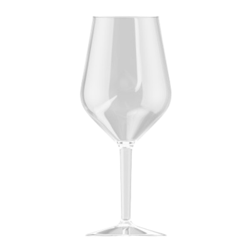 HappyGlass Lady Abigail Copa de Vino - Set de 2 Copas de Plástico 470 ml - Pie de copa en Diferentes colores