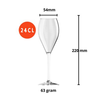 HappyGlass Miss Muse Copa de Champán - Set de 4 Copas de Plástico 240 ml