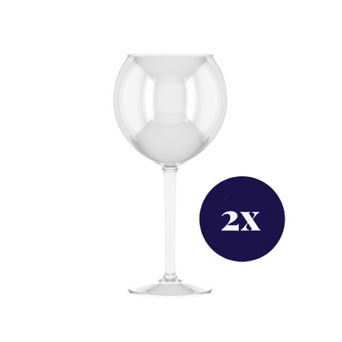 HappyGlass Miss Liza Copa de Gin-Tonic - Set de 2 Copas de Plástico 630 ml - Transparente